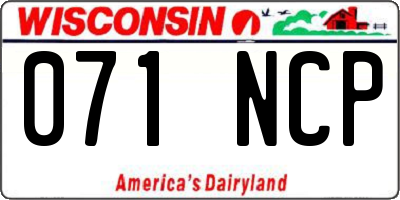 WI license plate 071NCP
