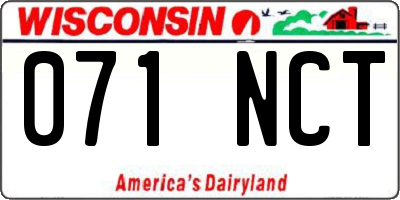 WI license plate 071NCT