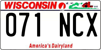 WI license plate 071NCX