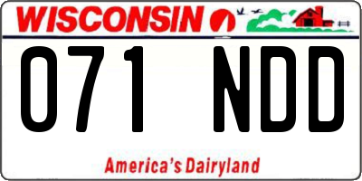 WI license plate 071NDD
