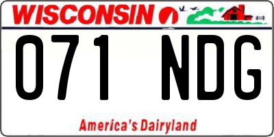WI license plate 071NDG