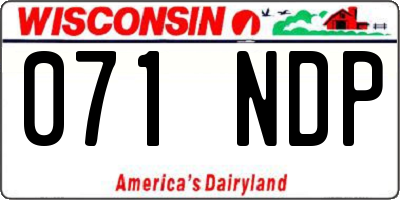 WI license plate 071NDP