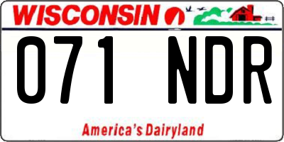 WI license plate 071NDR