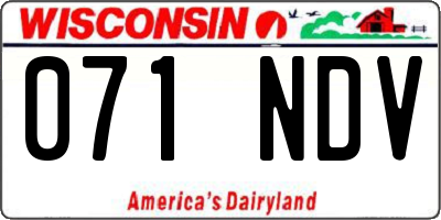 WI license plate 071NDV