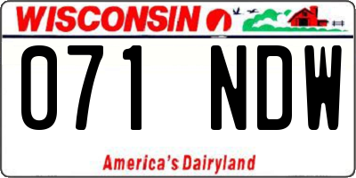 WI license plate 071NDW
