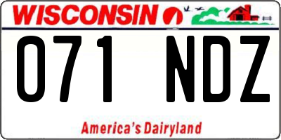 WI license plate 071NDZ