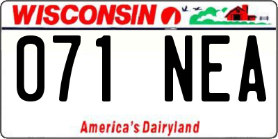 WI license plate 071NEA