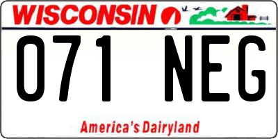 WI license plate 071NEG