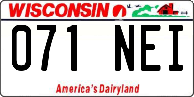 WI license plate 071NEI