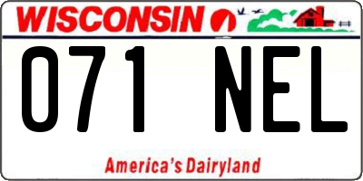 WI license plate 071NEL