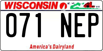 WI license plate 071NEP