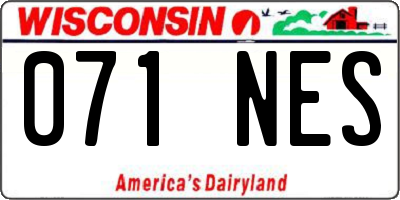 WI license plate 071NES