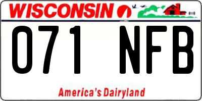 WI license plate 071NFB
