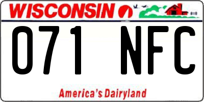 WI license plate 071NFC