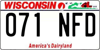 WI license plate 071NFD