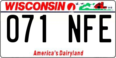 WI license plate 071NFE