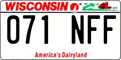 WI license plate 071NFF