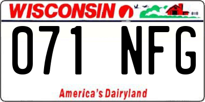WI license plate 071NFG