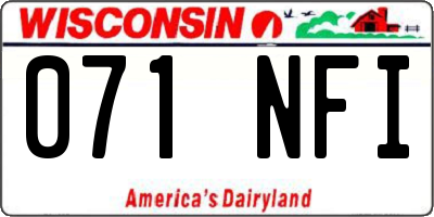WI license plate 071NFI