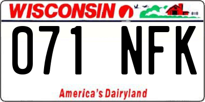 WI license plate 071NFK