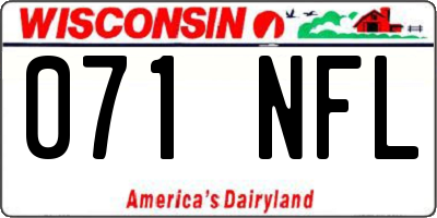 WI license plate 071NFL