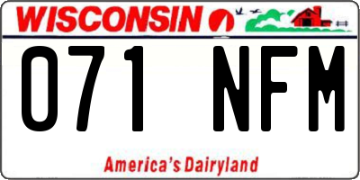 WI license plate 071NFM