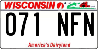 WI license plate 071NFN