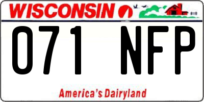 WI license plate 071NFP