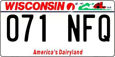 WI license plate 071NFQ