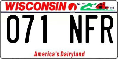 WI license plate 071NFR