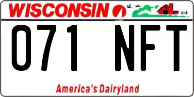 WI license plate 071NFT