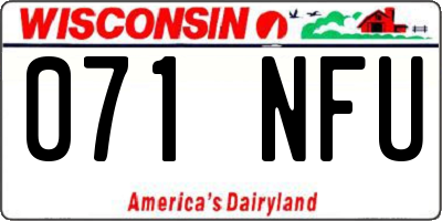 WI license plate 071NFU