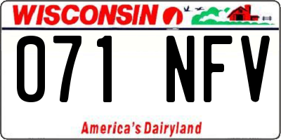 WI license plate 071NFV