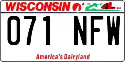 WI license plate 071NFW
