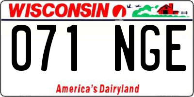 WI license plate 071NGE