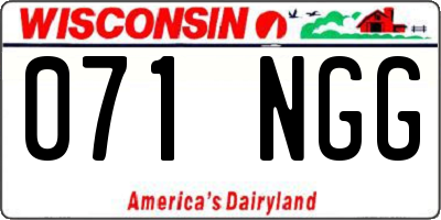WI license plate 071NGG