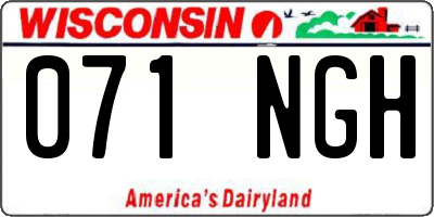 WI license plate 071NGH