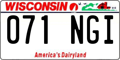WI license plate 071NGI