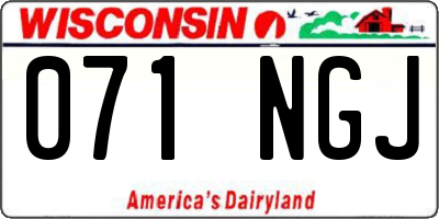 WI license plate 071NGJ