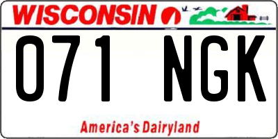 WI license plate 071NGK