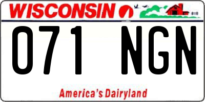 WI license plate 071NGN