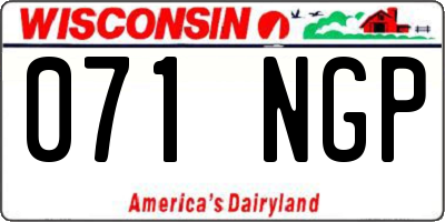 WI license plate 071NGP