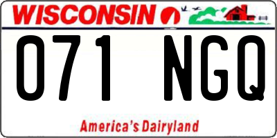 WI license plate 071NGQ