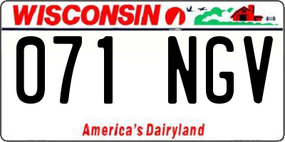 WI license plate 071NGV