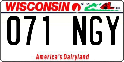 WI license plate 071NGY