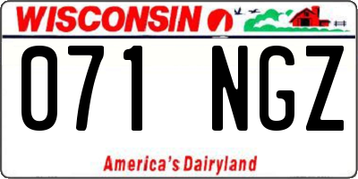 WI license plate 071NGZ