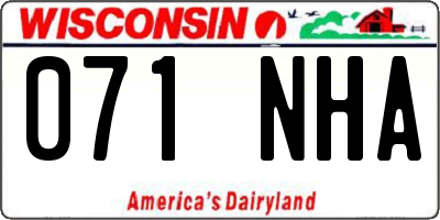 WI license plate 071NHA