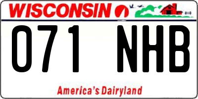WI license plate 071NHB