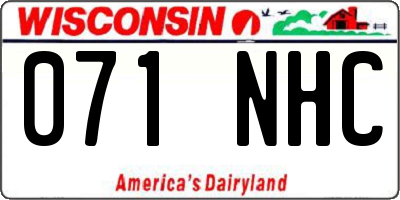 WI license plate 071NHC