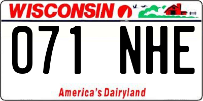 WI license plate 071NHE